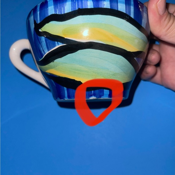 Vintage Hand Painted CERAMIC TEAPOT & CAP Made in Italy - Picture 6 of 12